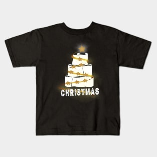 White Toilet Paper Christmas Tree, Funny Xmas Gift, Holiday Party Kids T-Shirt